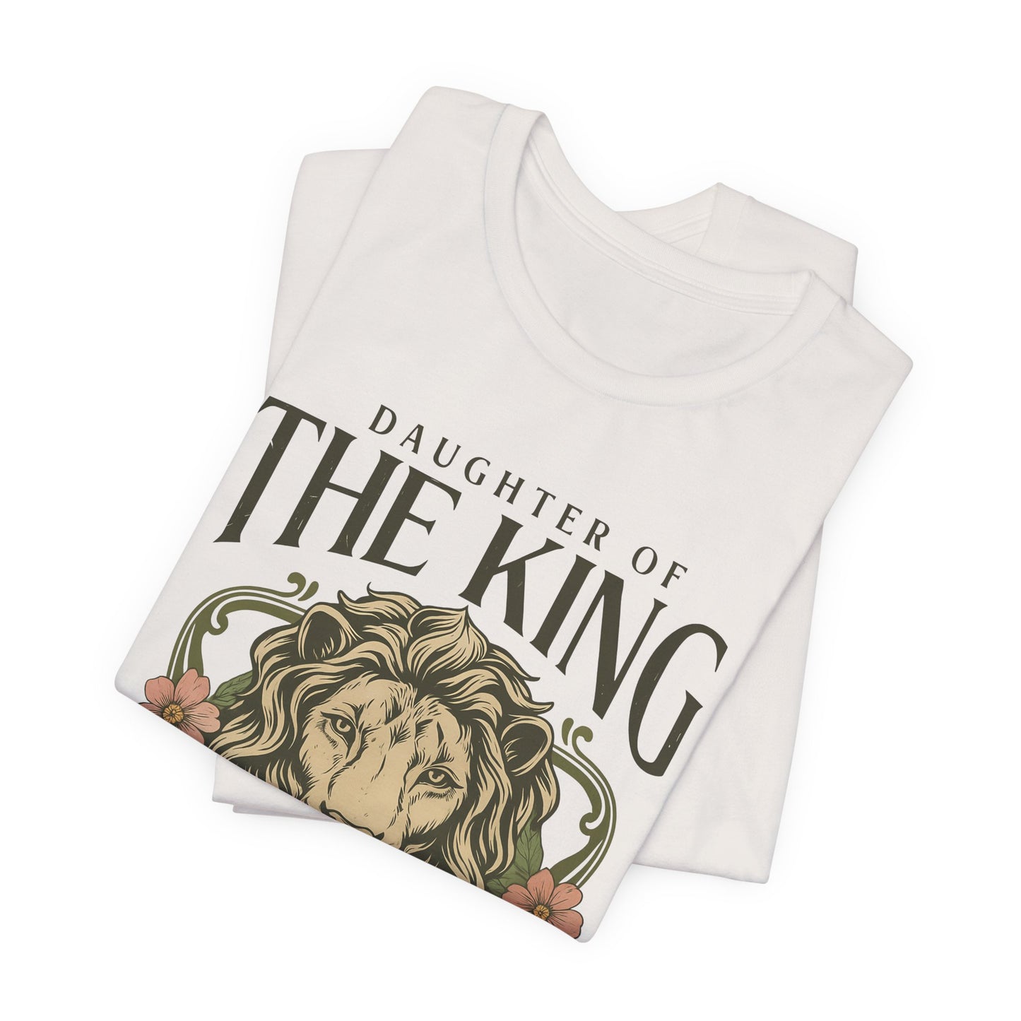 Daughter of the King Tee - Unisex Short Sleeve Christian Shirt with Lion Design