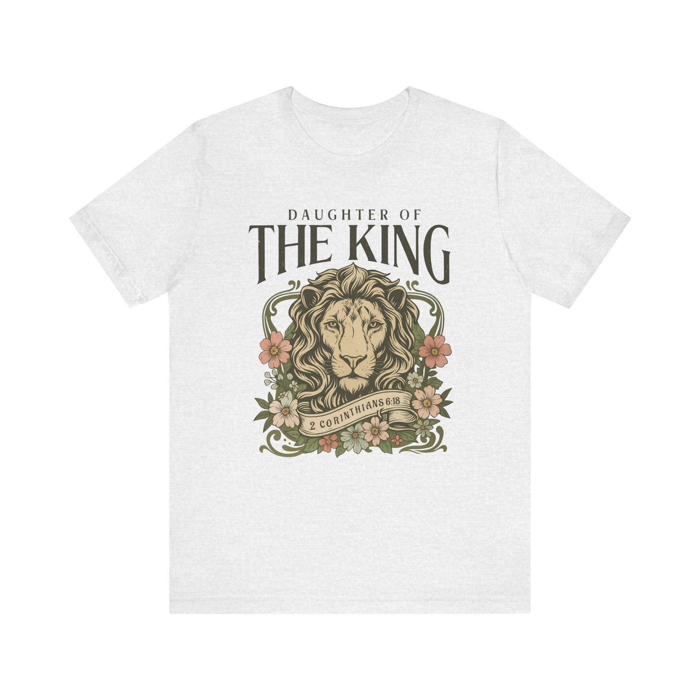 Daughter of the King Tee - Unisex Short Sleeve Christian Shirt with Lion Design