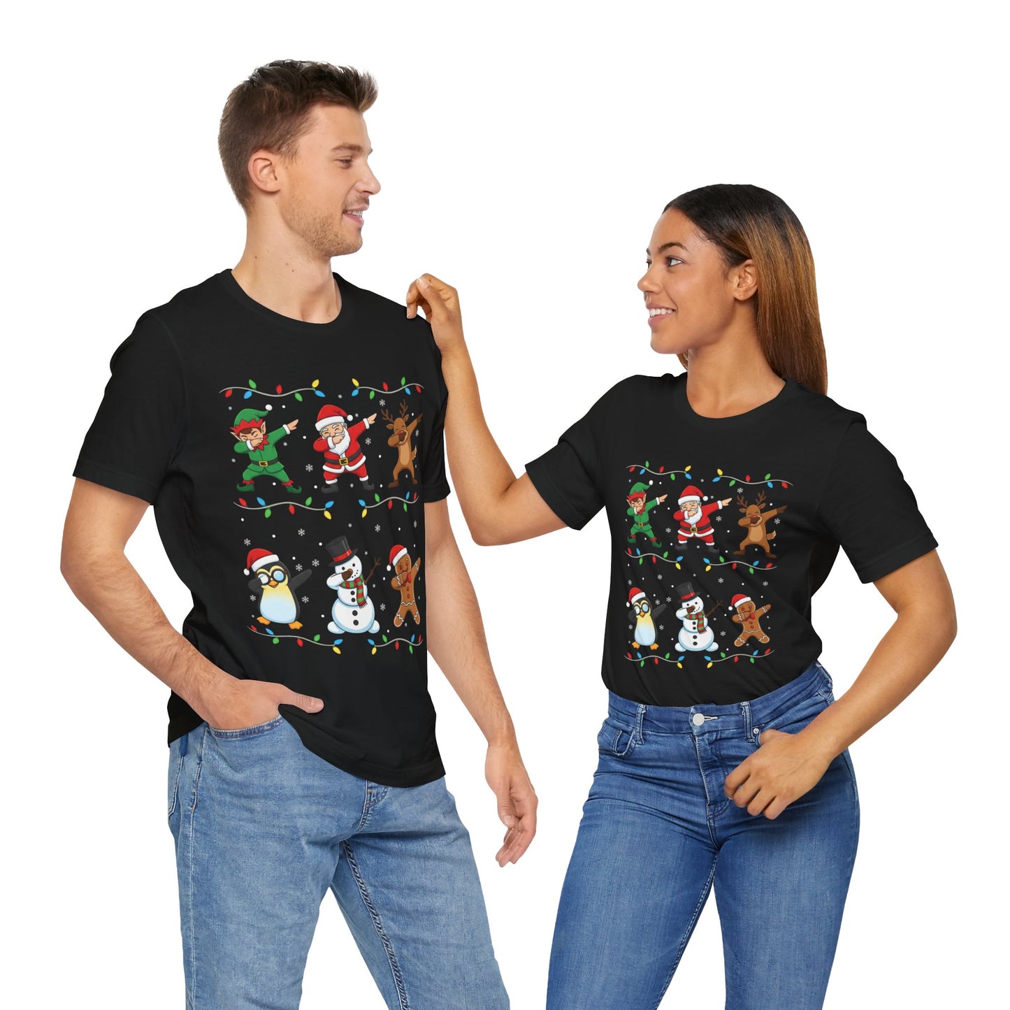 Santa, Elf, Snowman & Gingerbread Holiday Christmas T-Shirt