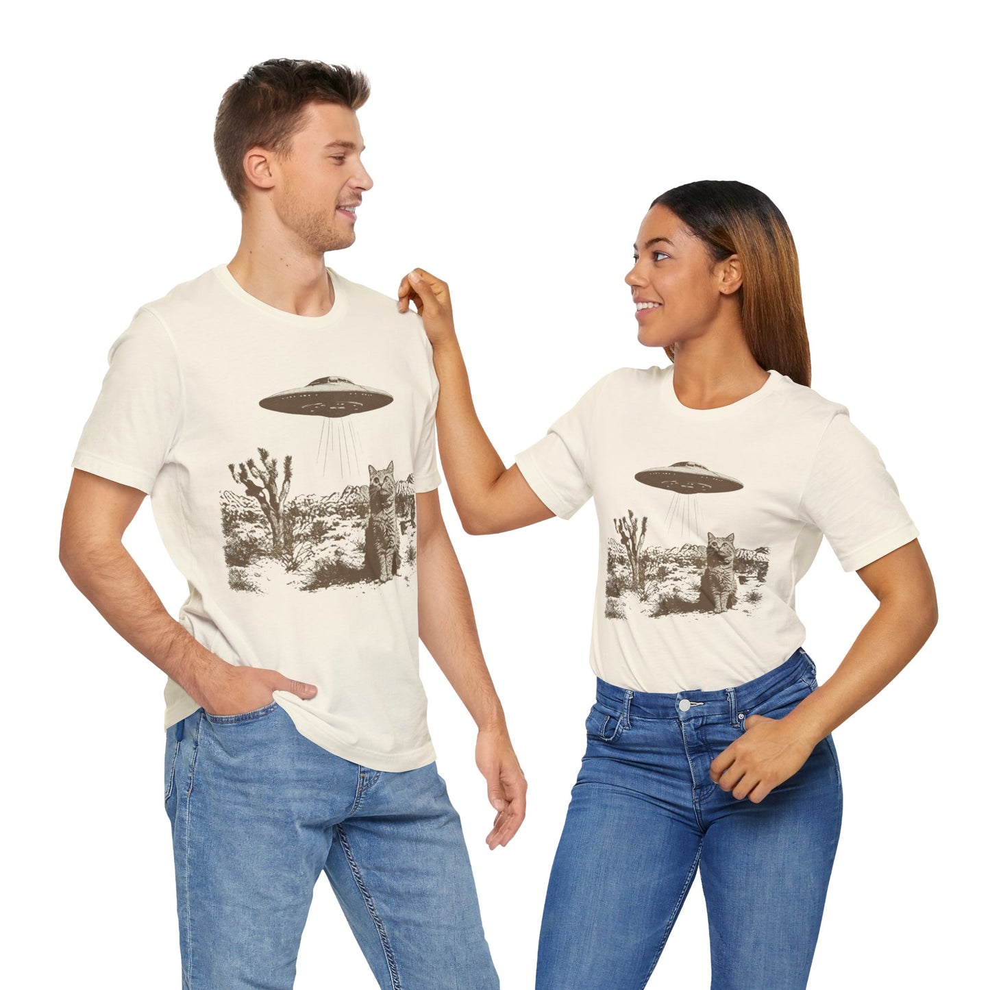 Alien UFO Cat Fun T-Shirt