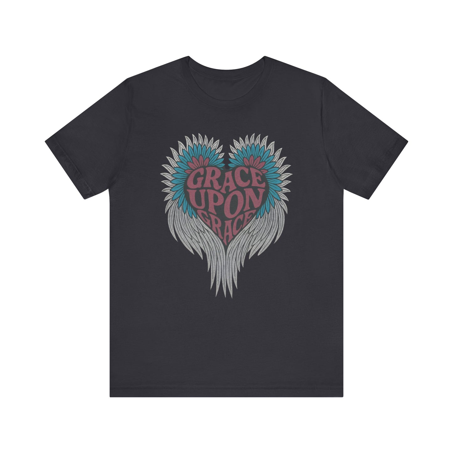 Grace Upon Grace Unisex T-Shirt - Winged Heart Design for Inspirational Style