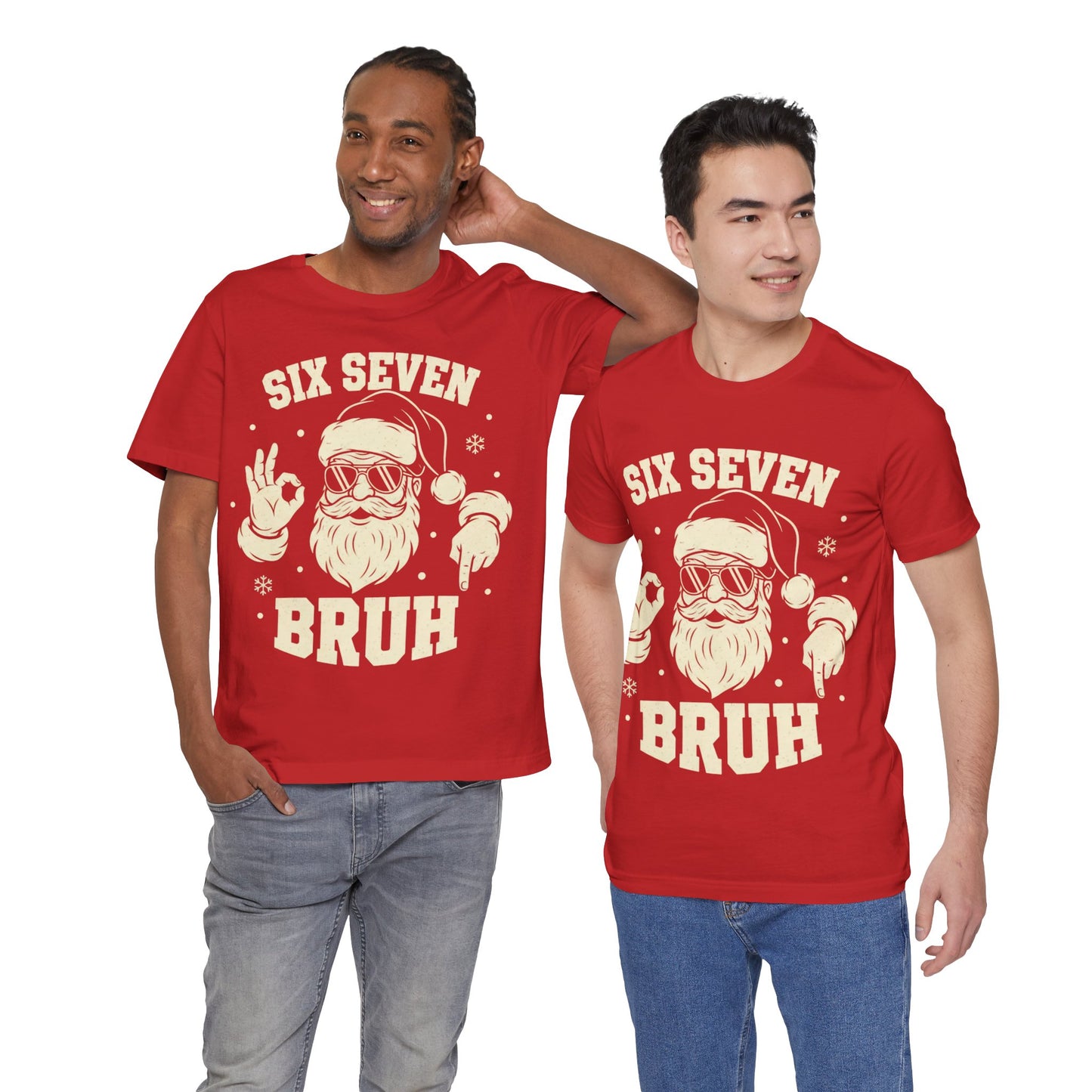 Six Seven Bruh Santa Funny Christmas T-Shirt