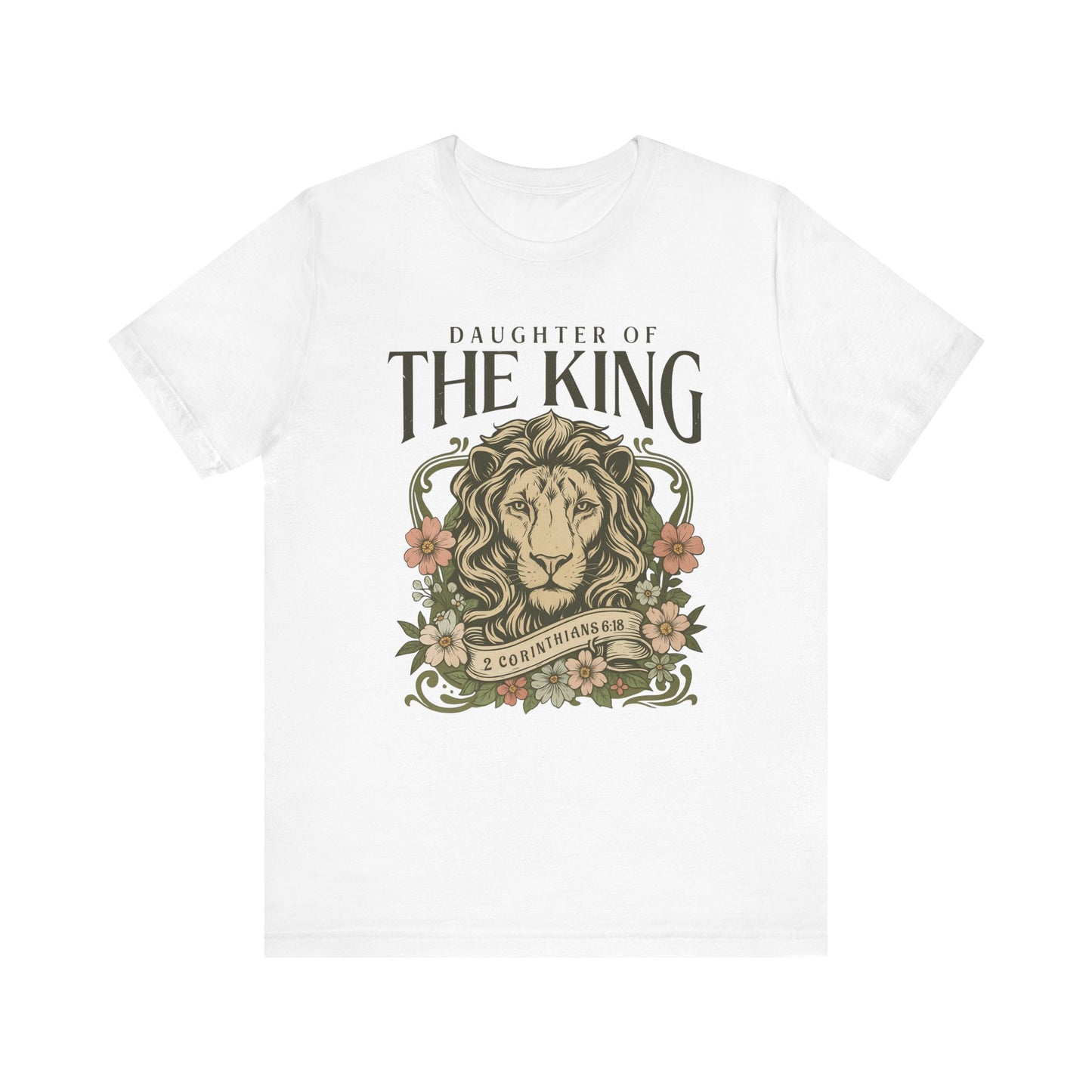 Daughter of the King Tee - Unisex Short Sleeve Christian Shirt with Lion Design