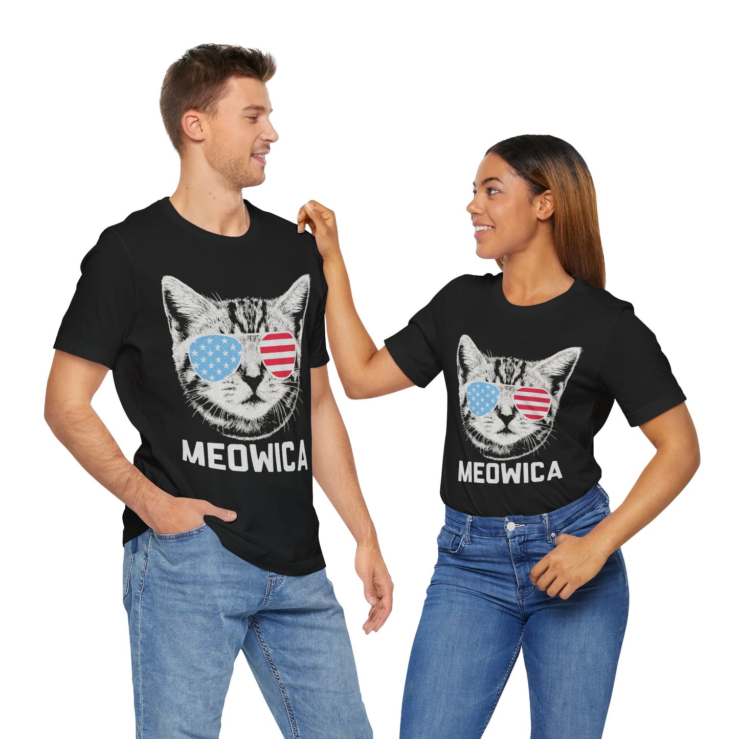 Patriotic Cool Cat MEOWICA 4th Of July T-Shirt