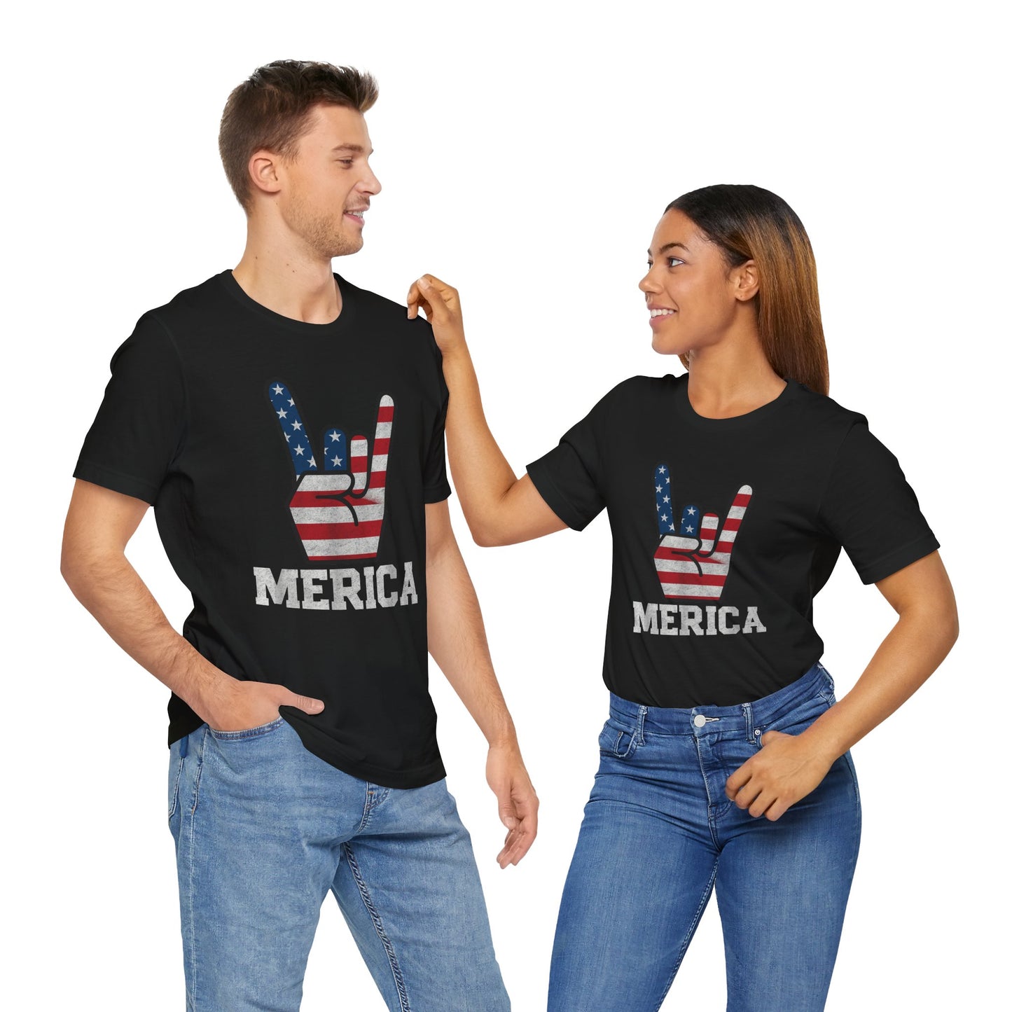 Rock On Merica Graphic 4th Of July T-Shirt