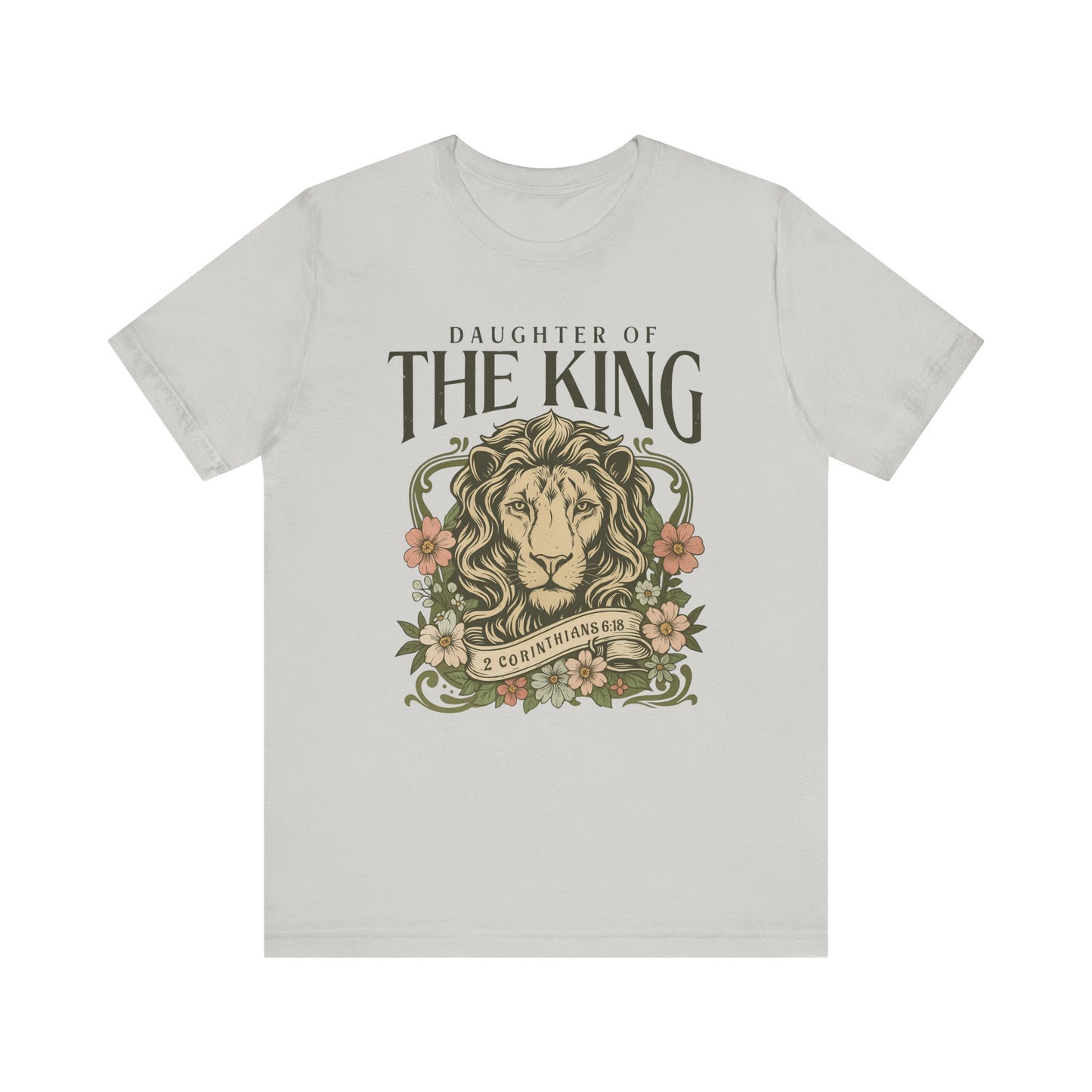 Daughter of the King Tee - Unisex Short Sleeve Christian Shirt with Lion Design