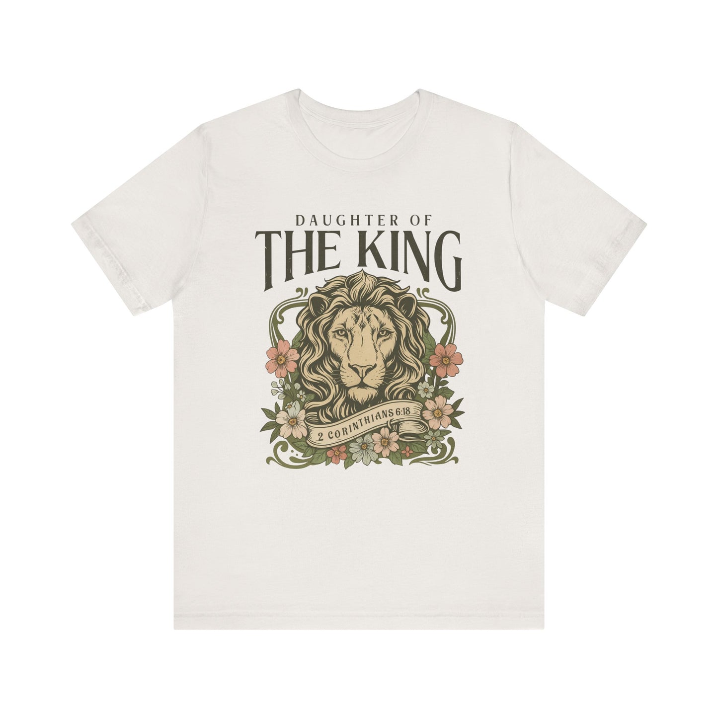 Daughter of the King Tee - Unisex Short Sleeve Christian Shirt with Lion Design