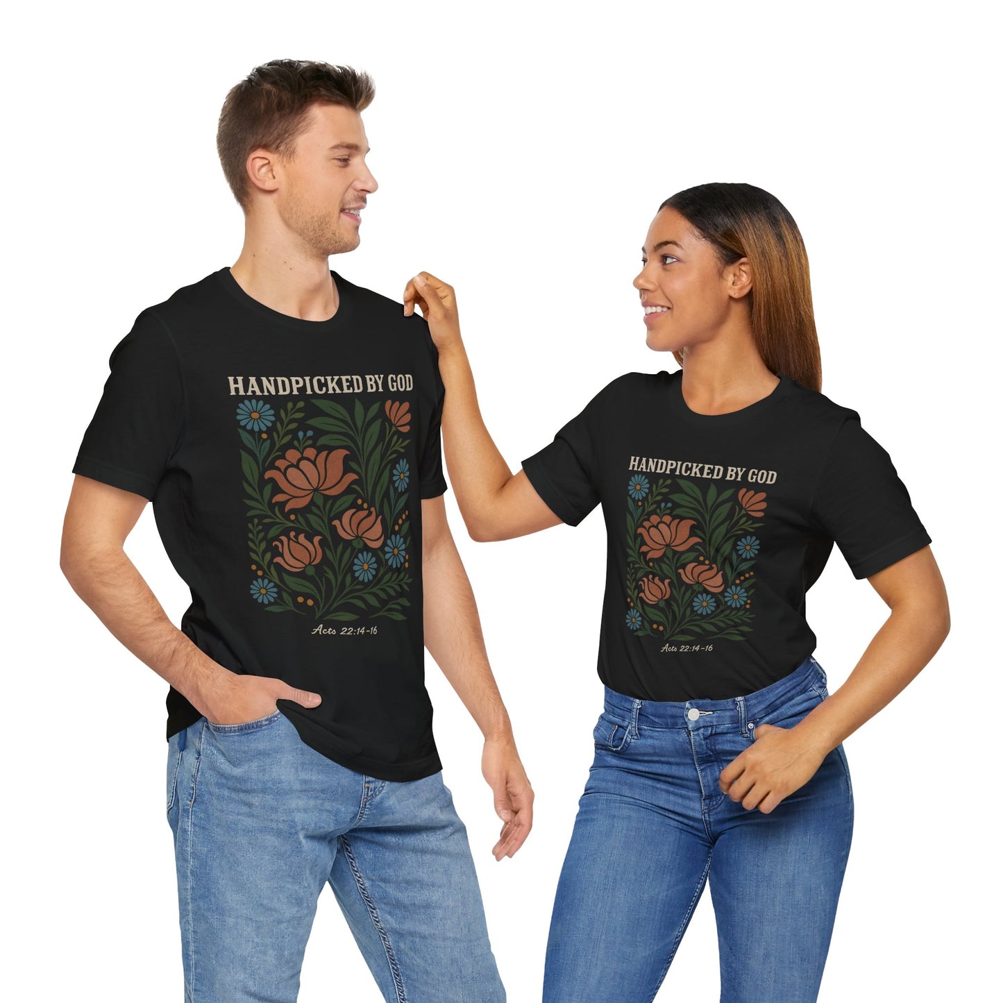 Handpicked by God Floral Tee - T-Shirt for Faith, Religious Gifts, Inspirational Wear, Christian Apparel, Casual Comfort