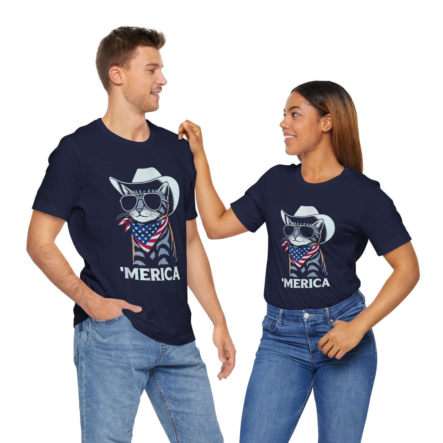 Patriotic Cat MERICA 4th Of July T-Shirt