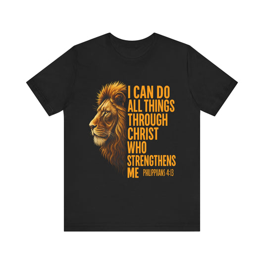 Inspirational Lion Motivational Quote Christian T-Shirt |