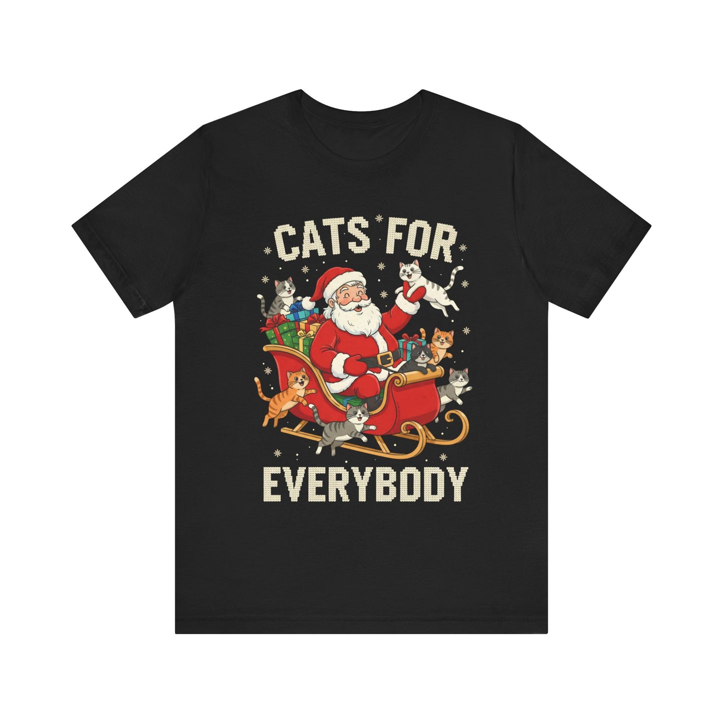 Cats For Everybody Christmas T-Shirt — Santa Sleigh Cat