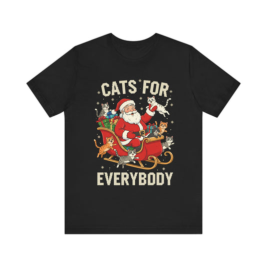 Cats For Everybody Christmas T-Shirt — Santa Sleigh Cat
