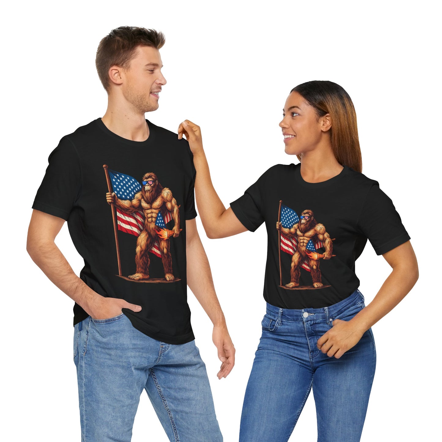 Bigfoot Patriot 4th Of July T-Shirt