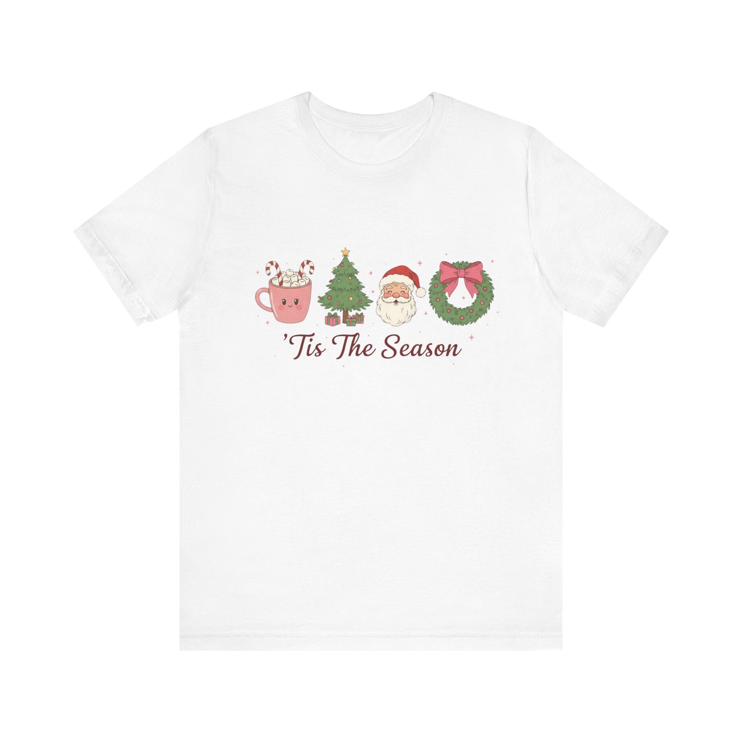 Tis The Season  — Cute Santa, Wreath & Hot Cocoa Christmas T‑Shirt