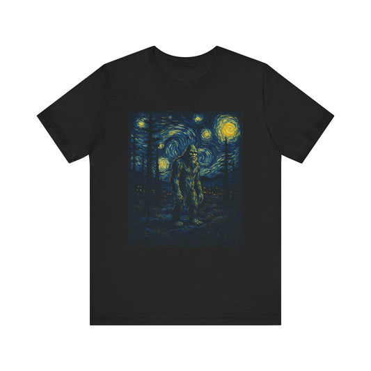 Bigfoot Starry Night Sasquatch Van Gogh Sky Painting