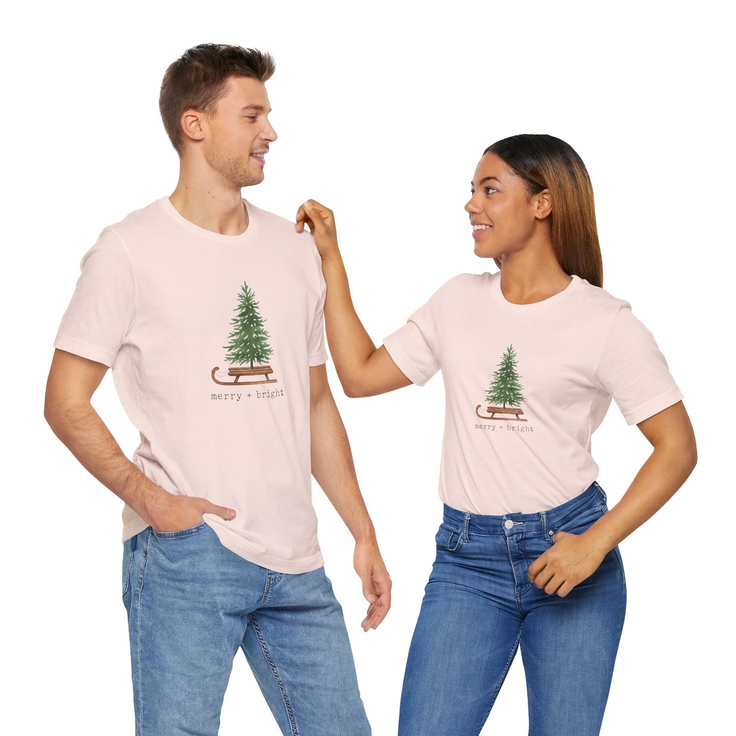 Merry & Bright Tree Christmas T-Shirt