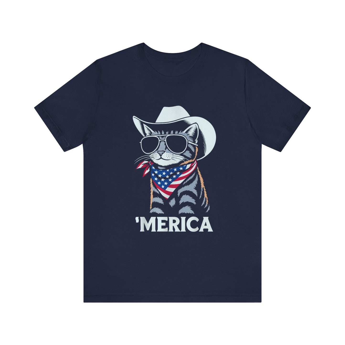 Patriotic Cat MERICA 4th Of July T-Shirt