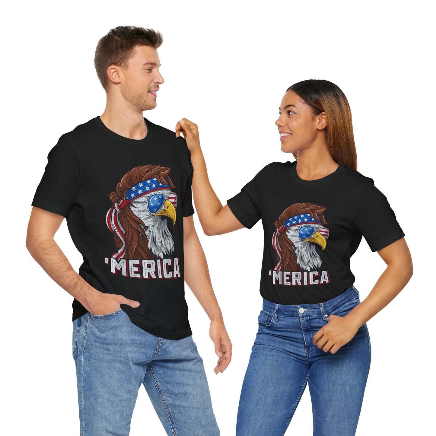 Patriotic Eagle Merica Graphic 4th Of July T-Shirt