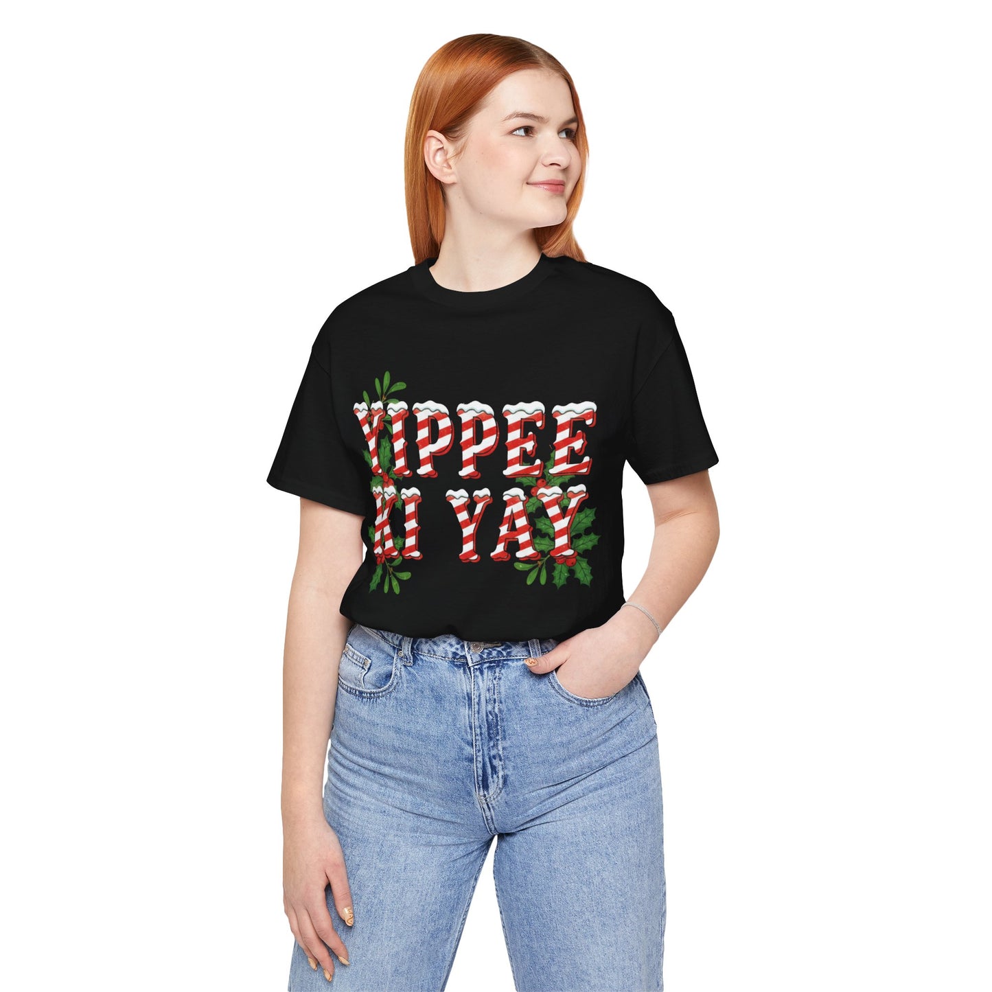 Yippee Ki Yay Candy Cane Christmas T‑Shirt