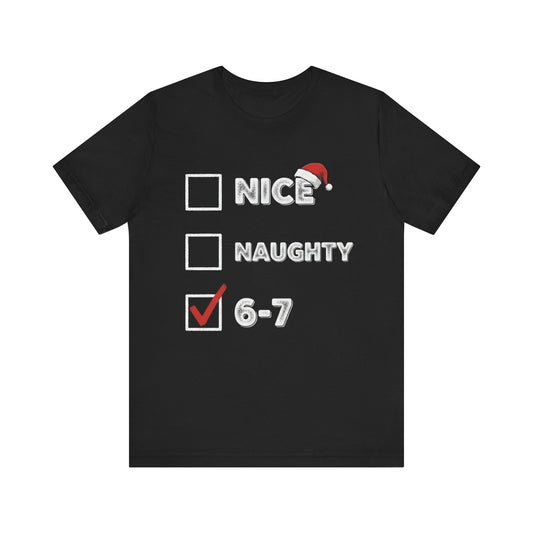 "Nice / Naughty / 6-7" Holiday Checklist Funny Christmas T-Shirt