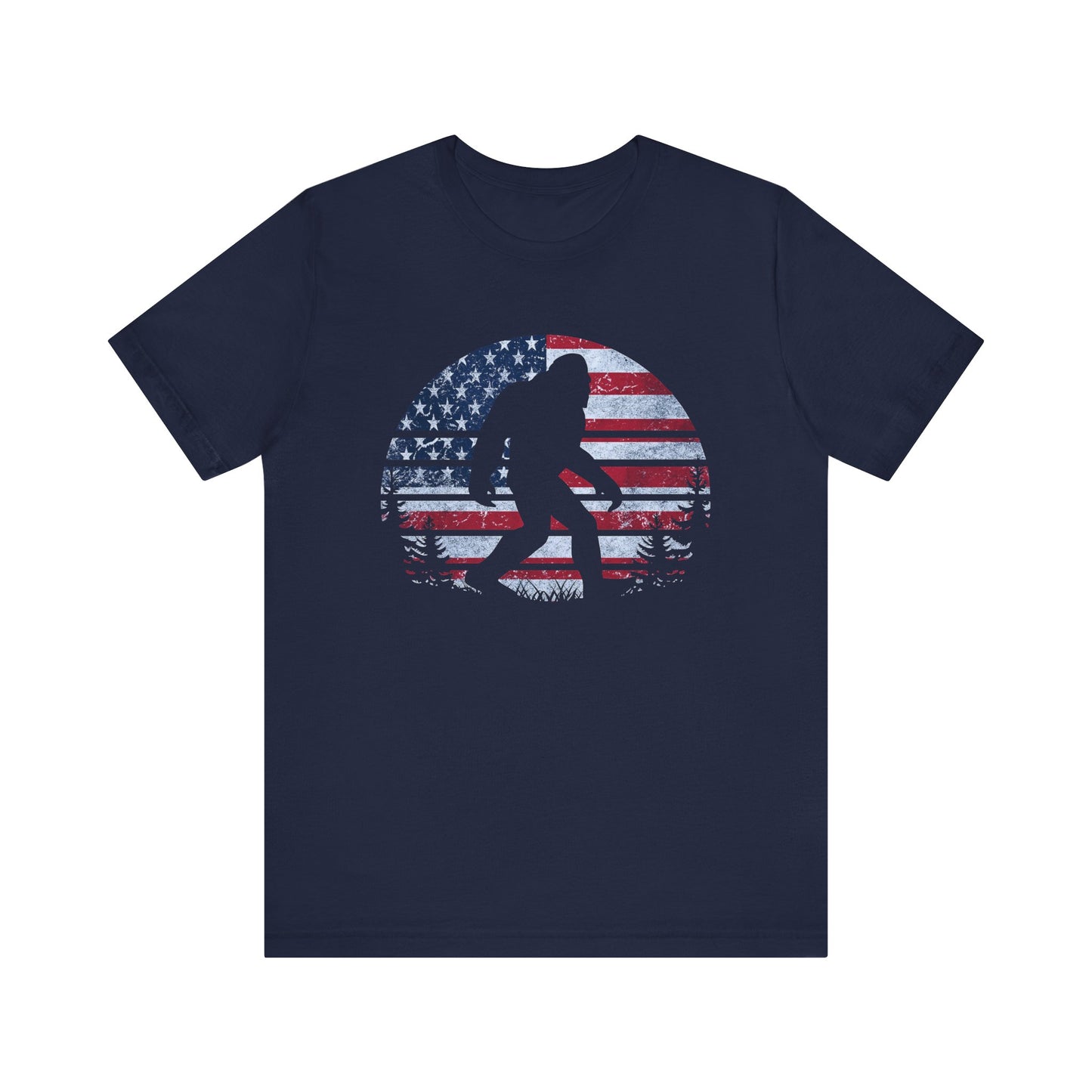 Bigfoot American Flag 4th Of July T-Shirt