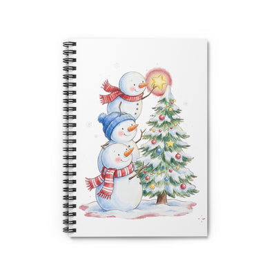Christmas Snowmen Notebook — Holiday Spiral Ruled Journal