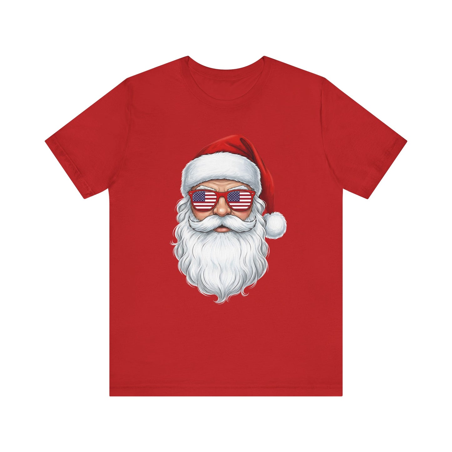Patriotic Santa- American Flag Sunglasses Christmas T-Shirt