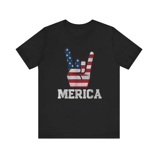 Rock On Merica Graphic 4th Of July T-Shirt