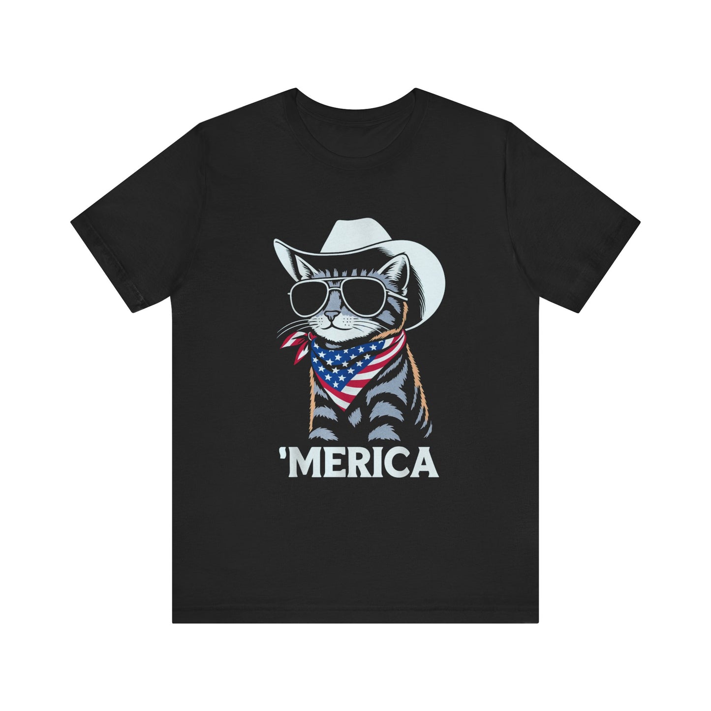 Patriotic Cat MERICA 4th Of July T-Shirt