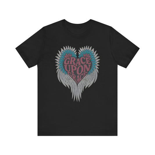 Grace Upon Grace Unisex T-Shirt - Winged Heart Design for Inspirational Style