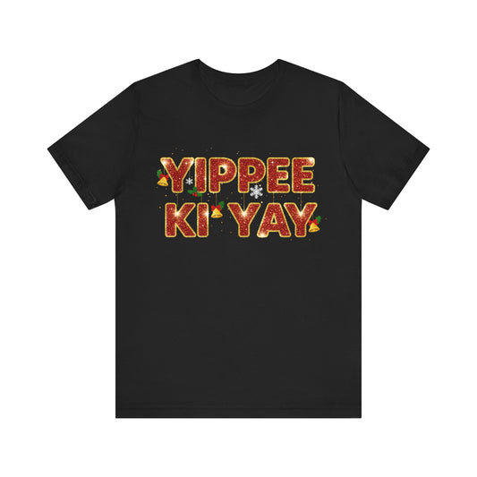 Yippee Ki Yay Tee — Retro Western Phrase Christmas T‑Shirt