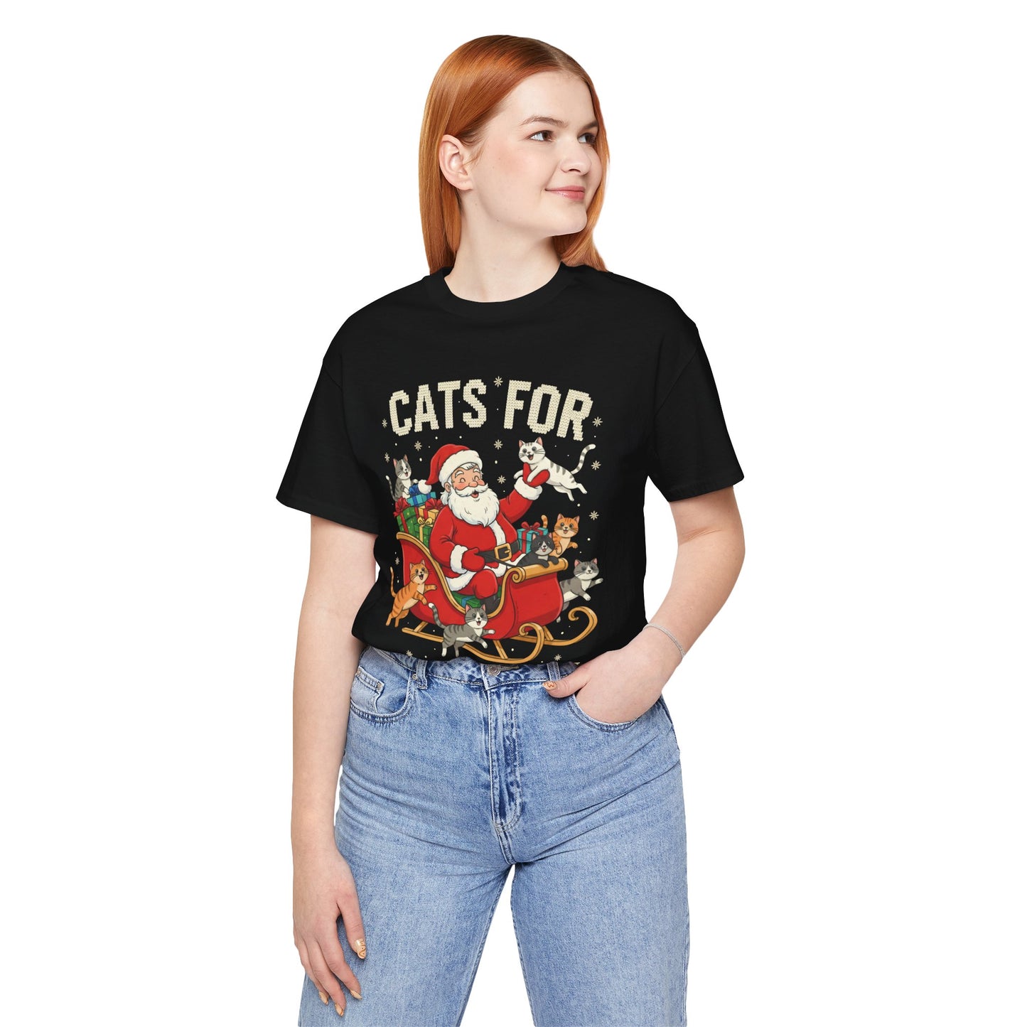 Cats For Everybody Christmas T-Shirt — Santa Sleigh Cat