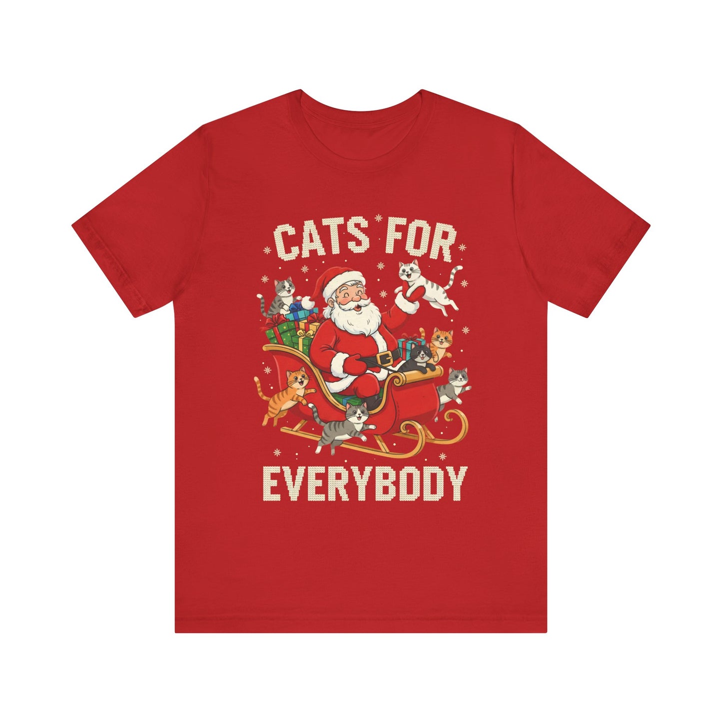 Cats For Everybody Christmas T-Shirt — Santa Sleigh Cat