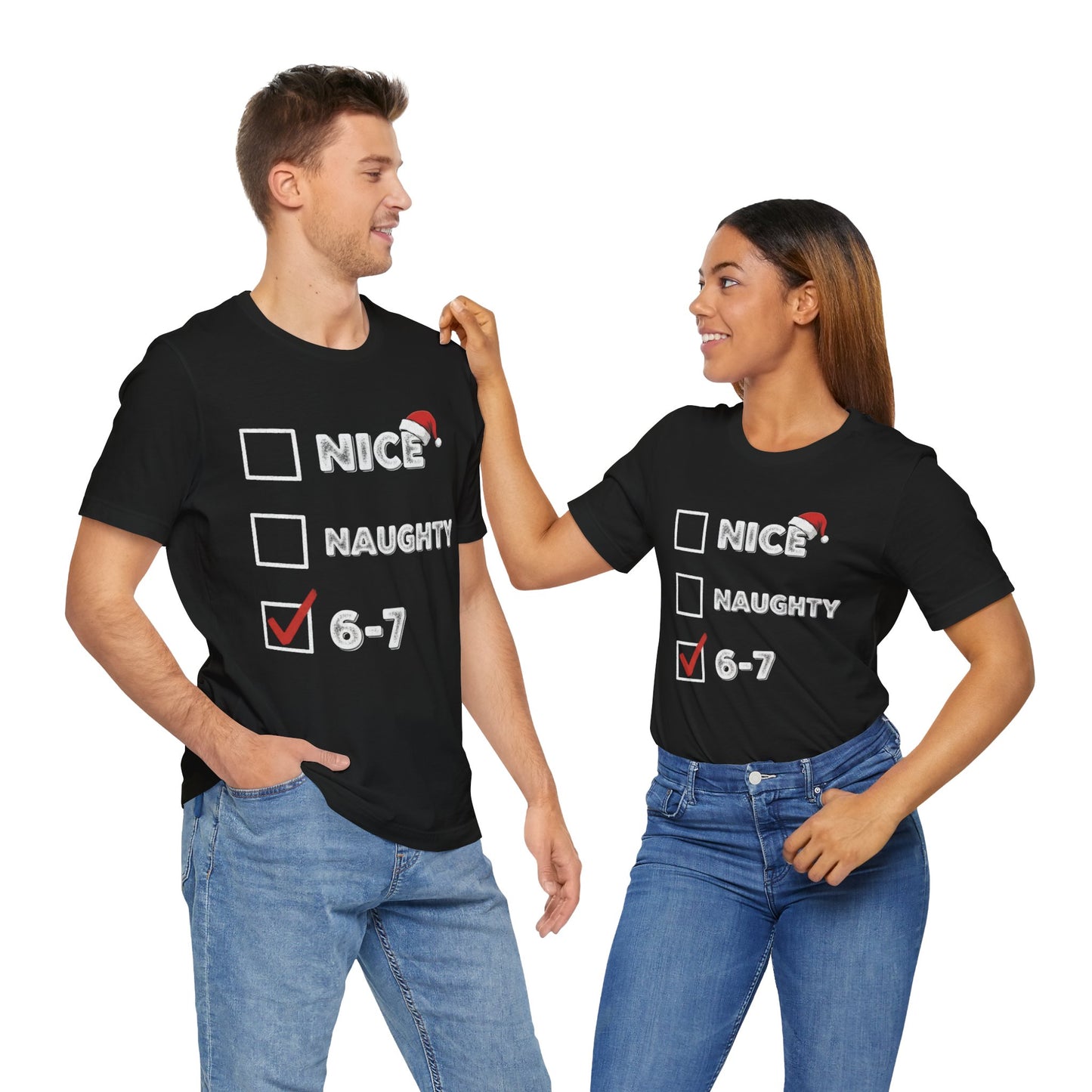 "Nice / Naughty / 6-7" Holiday Checklist Funny Christmas T-Shirt