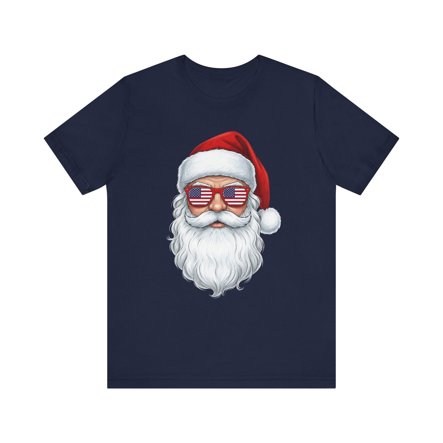 Patriotic Santa- American Flag Sunglasses Christmas T-Shirt
