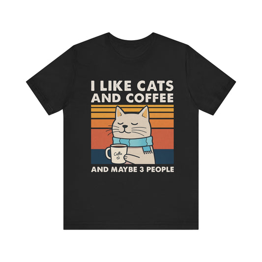 Cute Cat and Coffee T-Shirt