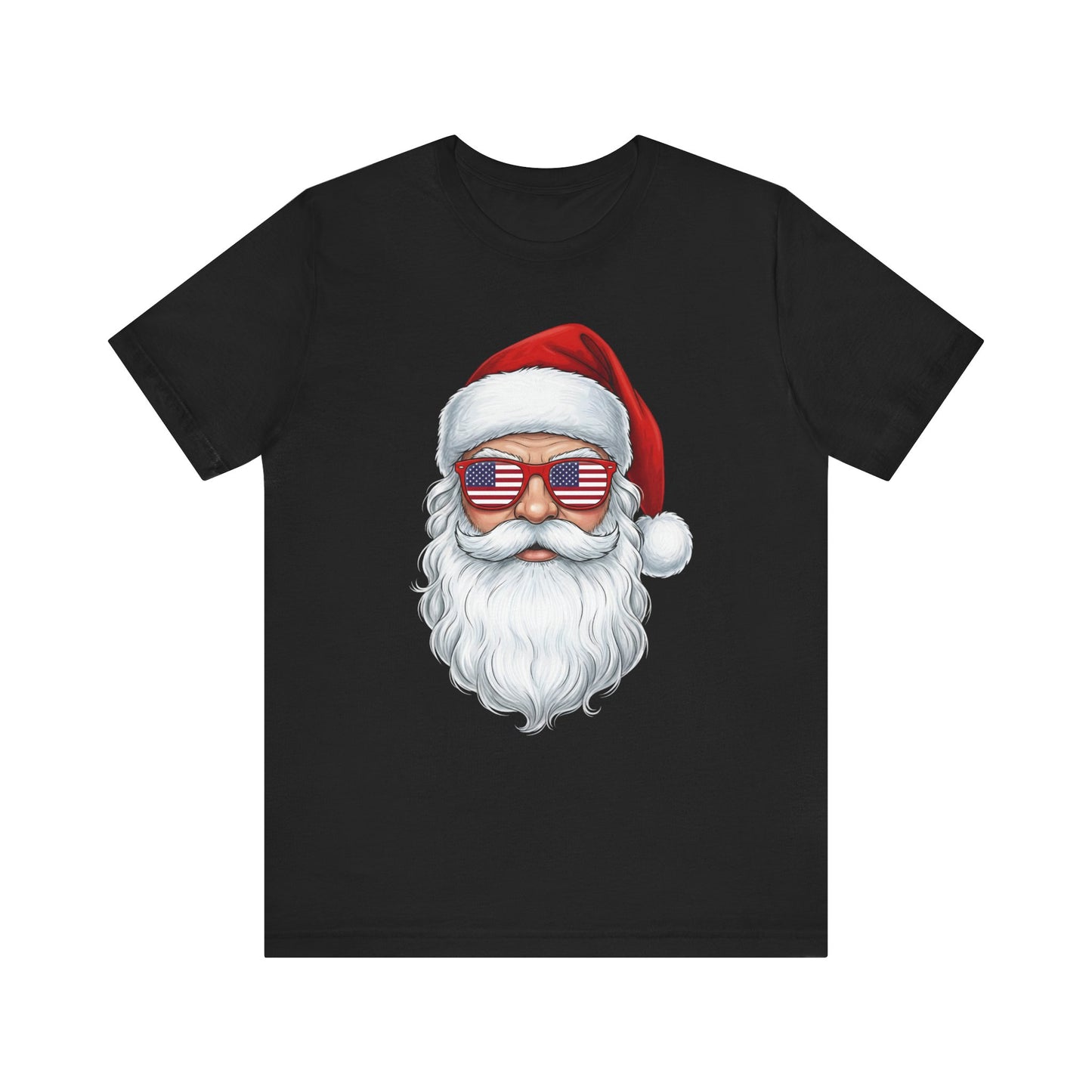 Patriotic Santa- American Flag Sunglasses Christmas T-Shirt